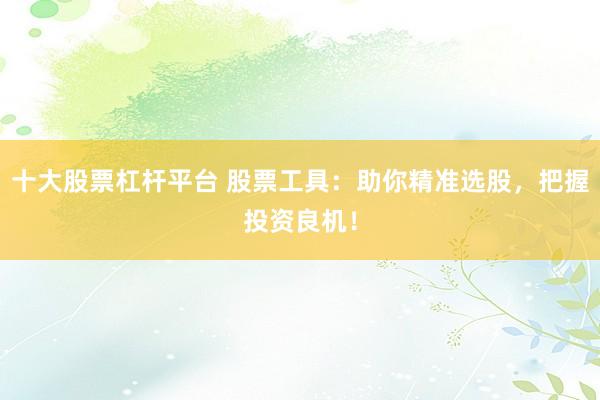 十大股票杠杆平台 股票工具：助你精准选股，把握投资良机！