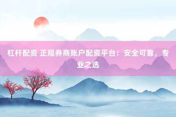 杠杆配资 正规券商账户配资平台：安全可靠，专业之选
