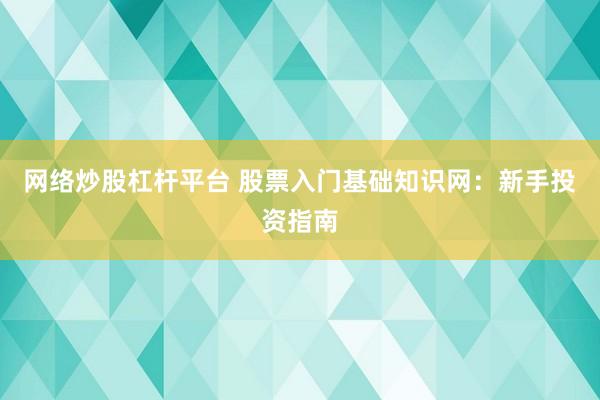 网络炒股杠杆平台 股票入门基础知识网：新手投资指南