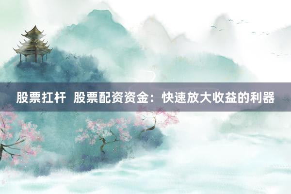 股票扛杆  股票配资资金：快速放大收益的利器