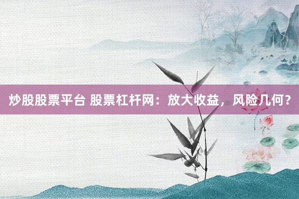 炒股股票平台 股票杠杆网：放大收益，风险几何？