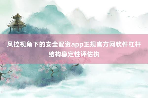 风控视角下的安全配资app正规官方网软件杠杆结构稳定性评估执