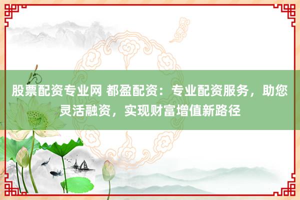股票配资专业网 都盈配资：专业配资服务，助您灵活融资，实现财富增值新路径