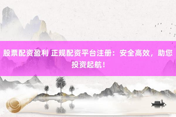 股票配资盈利 正规配资平台注册：安全高效，助您投资起航！